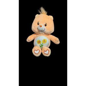 Care Bears Friend‎ Bear 10" Peach With Flowers plush stuffed animal  2004